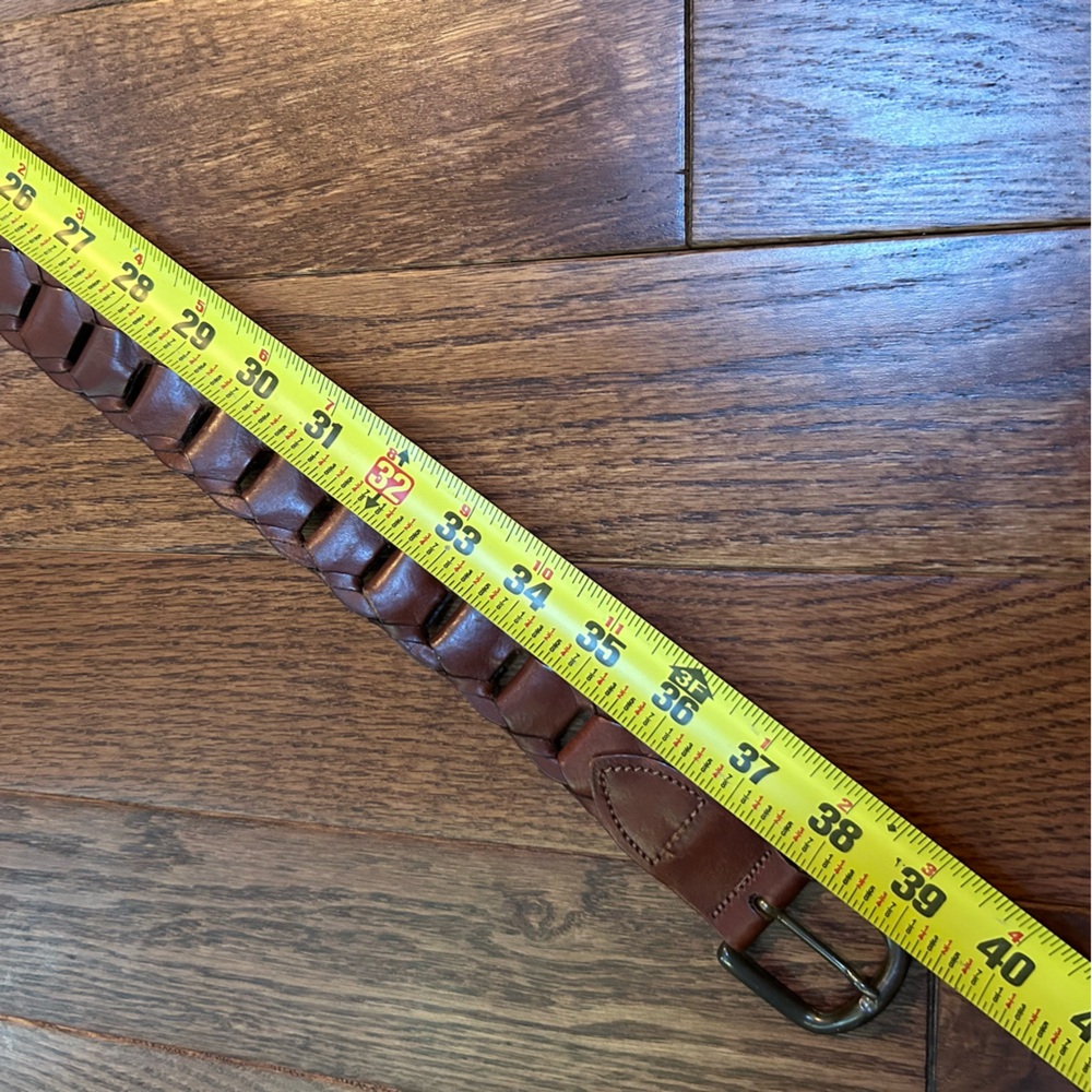Vintage Brown Braided Woven Link Leather Full Grain Belt Argentina- 32 - Picture 6 of 6
